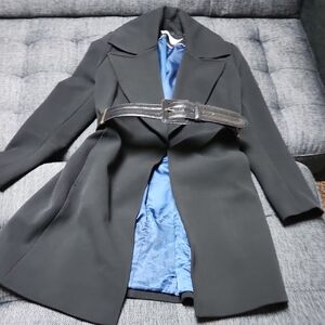 Tahari Black Wrap Coat - Size 8